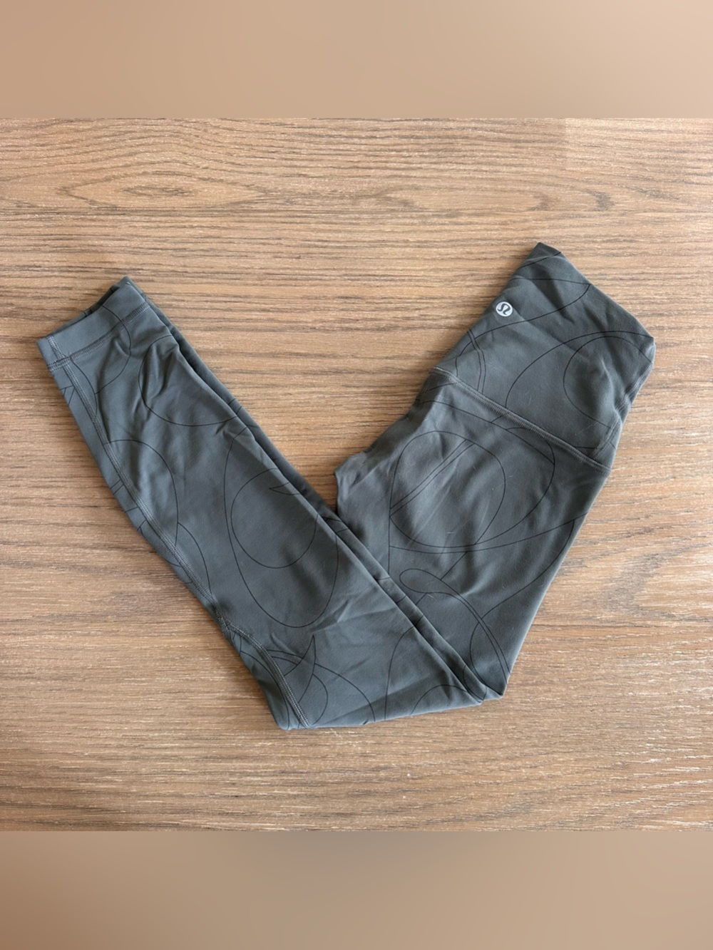 Lululemon Wunder Under Leggings Gray Abstract Print Size 0